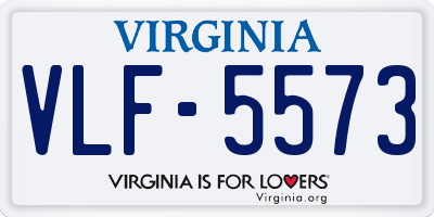 VA license plate VLF5573