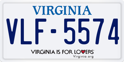 VA license plate VLF5574