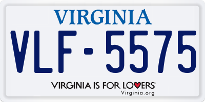 VA license plate VLF5575