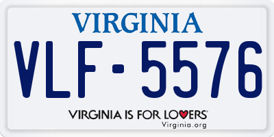 VA license plate VLF5576