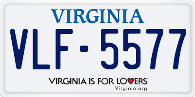 VA license plate VLF5577