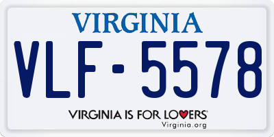 VA license plate VLF5578