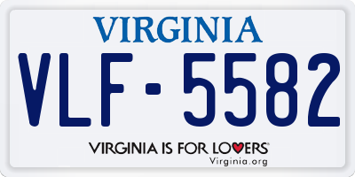 VA license plate VLF5582