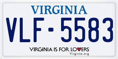 VA license plate VLF5583