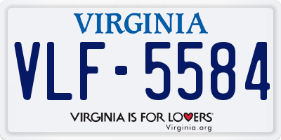 VA license plate VLF5584