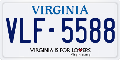 VA license plate VLF5588