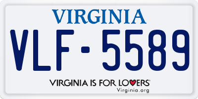 VA license plate VLF5589