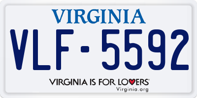 VA license plate VLF5592