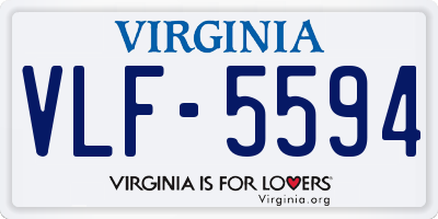 VA license plate VLF5594