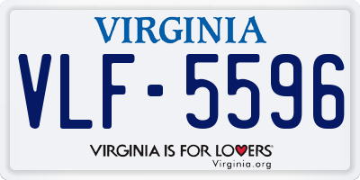 VA license plate VLF5596