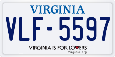 VA license plate VLF5597
