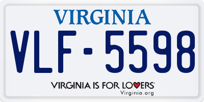 VA license plate VLF5598