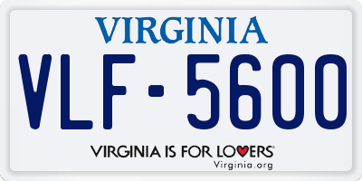 VA license plate VLF5600
