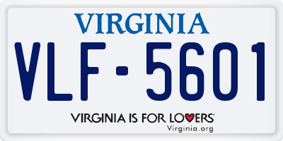 VA license plate VLF5601