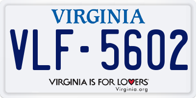 VA license plate VLF5602