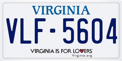 VA license plate VLF5604