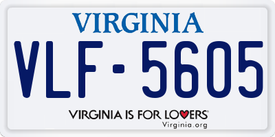 VA license plate VLF5605