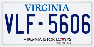 VA license plate VLF5606