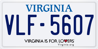 VA license plate VLF5607