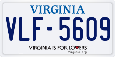 VA license plate VLF5609