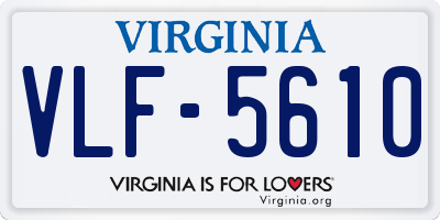 VA license plate VLF5610