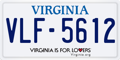 VA license plate VLF5612