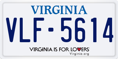 VA license plate VLF5614