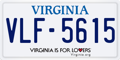 VA license plate VLF5615
