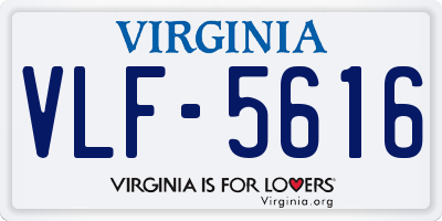 VA license plate VLF5616