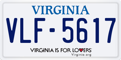 VA license plate VLF5617