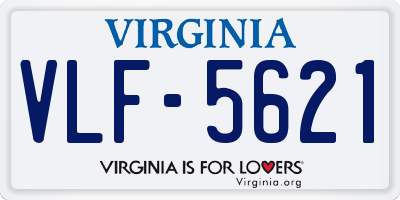 VA license plate VLF5621