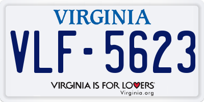 VA license plate VLF5623