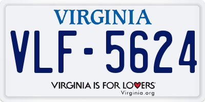 VA license plate VLF5624
