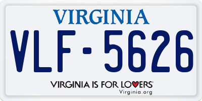 VA license plate VLF5626