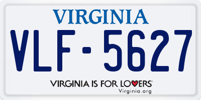 VA license plate VLF5627