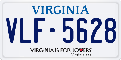 VA license plate VLF5628