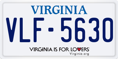 VA license plate VLF5630