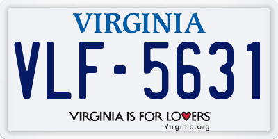 VA license plate VLF5631