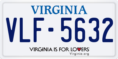 VA license plate VLF5632