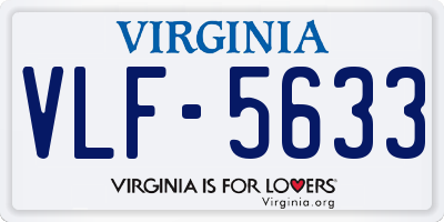 VA license plate VLF5633