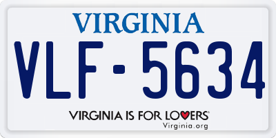 VA license plate VLF5634