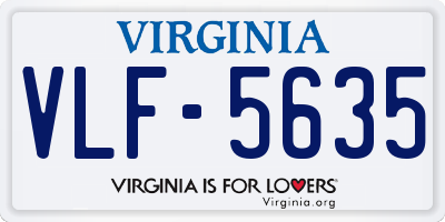 VA license plate VLF5635