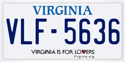 VA license plate VLF5636