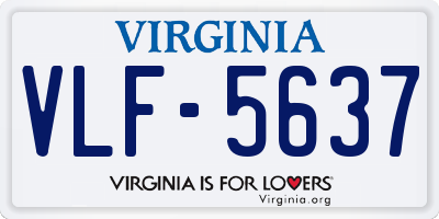 VA license plate VLF5637