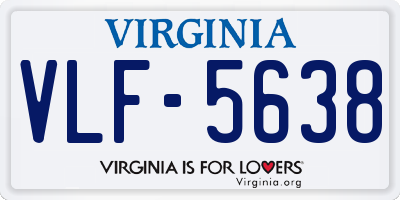 VA license plate VLF5638