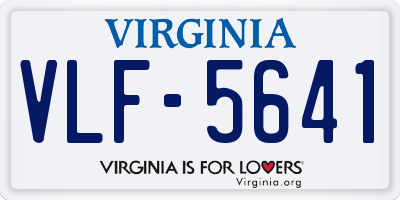 VA license plate VLF5641