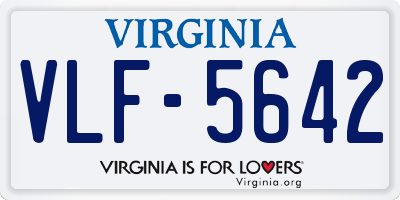 VA license plate VLF5642