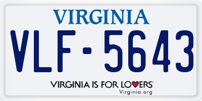 VA license plate VLF5643
