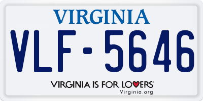 VA license plate VLF5646