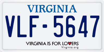 VA license plate VLF5647
